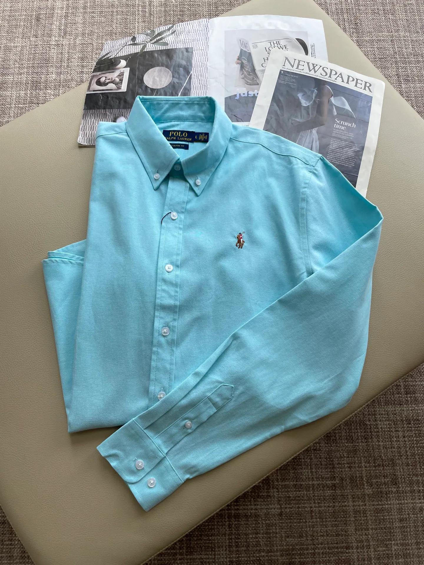 P220 Collection Picture POLO Ralph Lauren pure cotton Oxford fabric classic casual shirt! Size:M-XXL